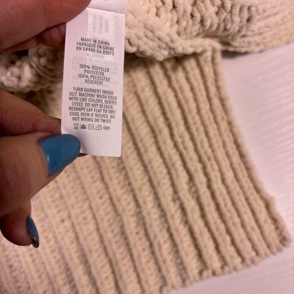 Aerie Quarter Zip Cream Loose Knit Sweater Size XL B3 - Picture 11 of 11